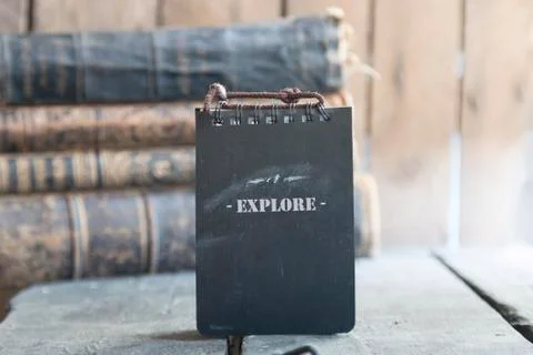 Explore text and old books. Stock Photos