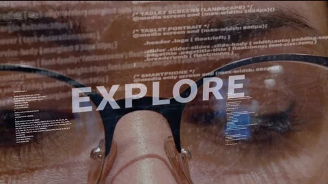 Explore text on background of developer Video stock 106251950