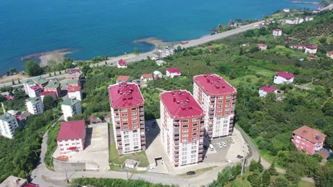 Explore Tranquil Living in Trabzon's Seaside Neighborhoods Stock Footage 249309485
