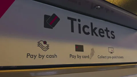 Explore Transit Station Ticket Payment Options Cash and Card Methods Available Stock Footage 289482924