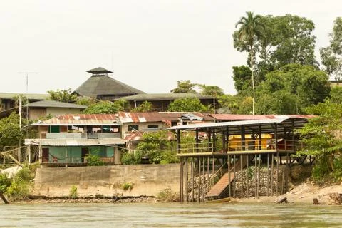 Explore the unique and diverse construction styles of the Amazonian Basin in Stock Photos