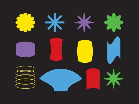 Explore a variety of Brutalist abstract geometric shapes and grids Stock Illustration