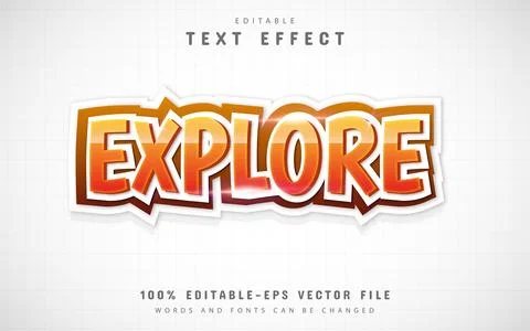 Explore vector text effects Illustrazione stock