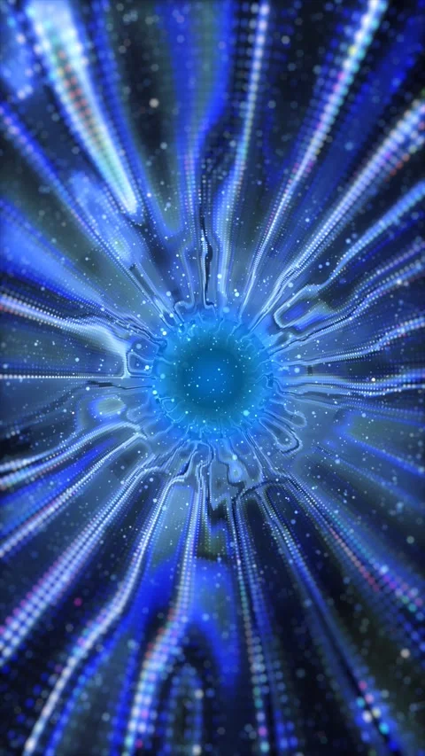 Explore vibrant blue shapes and movements that evoke deep space Video stock 314049790