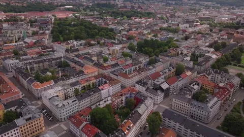 Explore the vibrant city landscape from above in summer Stock Footage 320267233