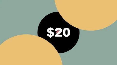 Explore the vibrant design showcasing a $20 price in an engaging graphic format. Stock Footage 317375577