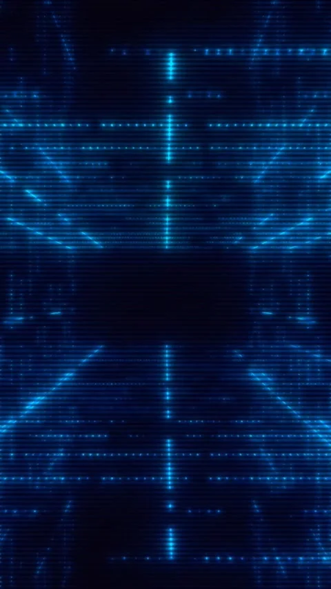 Explore a vibrant digital world with bright blue lines and intricate patterns Stock Footage 312799033