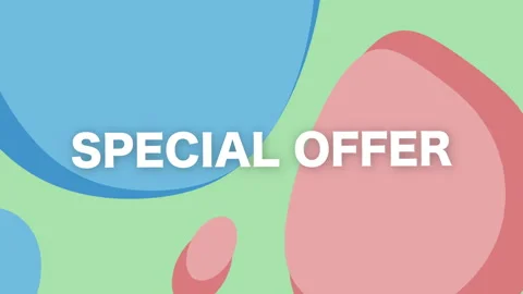 Explore vibrant promotional graphics showcasing special offers in a colorful Stock Footage 318064824