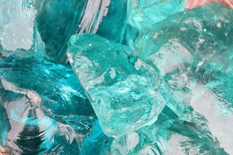 Explore Vibrant Turquoise Ice Cubes Perfect for Your Unique and Creative Design Stock Photos