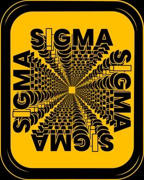 Explore the visual impact of sigma's bold black typography brilliantly Stock Illustration