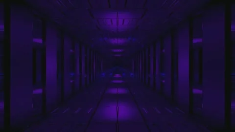 Explore a vivid tunnel with seamless looping visuals in captivating purple .. Stock Footage 319415484