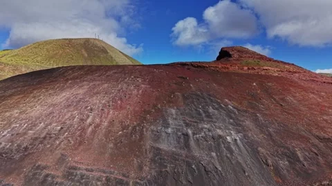 Explore volcanic landscapes in Lanzarote Spain with stunning views Stock Footage 331801026
