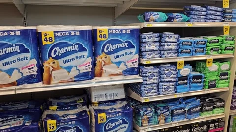 Explore the Wet Wipes, Tissues, and Toilet Paper Aisle Stock Footage 264620067