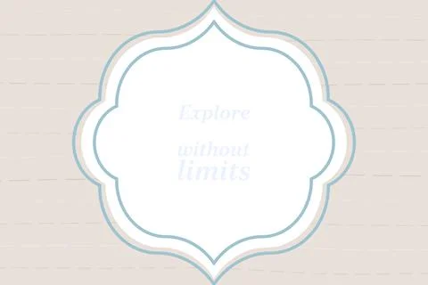 EXPLORE WITHOUT LIMITS lettering artwork in cream nordic rose tones with offset Stock Illustration