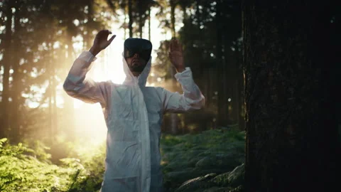 Explore The Woods In Augmented Reality Video stock 204852928