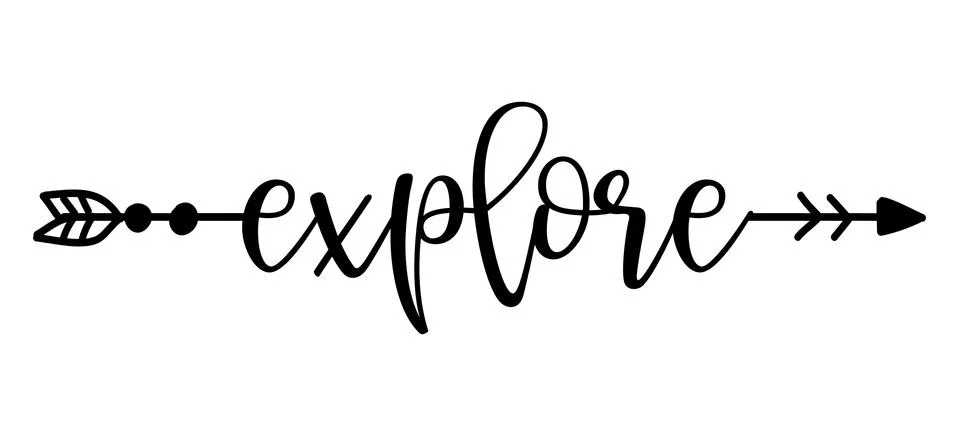 Explore word in boho arrow Stock Illustration