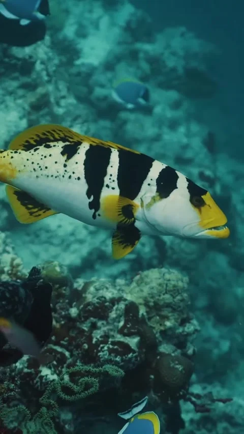 Explore the world of beautiful and amazing colorful coral reef fish Stock Footage 320331774
