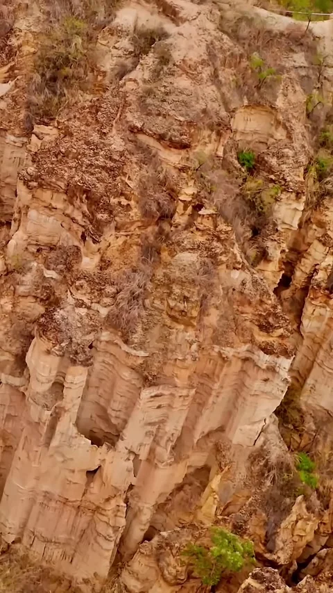 Explore wumao earth forest from drone view in yuanmou, china Vídeos de archivo 335075525