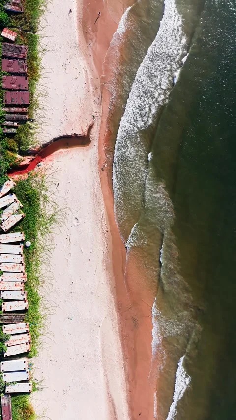 Explore Xuan Thuy beach in Mui Ne Lam Dong during a sunny afternoon Stock Footage 346105087