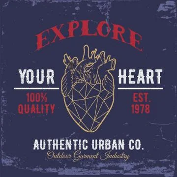 Explore Your Heart.Print for shirts. イラスト素材