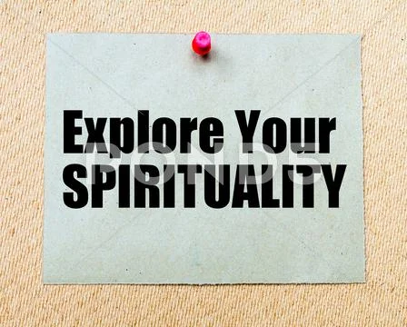 Explore Your Spirituality Written On Paper Note Pinned With Red Thumbtack