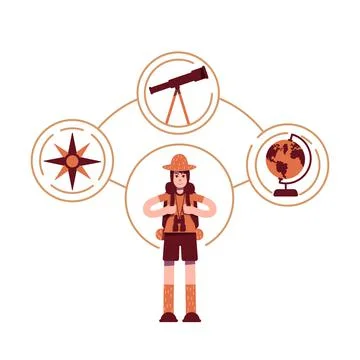 Explorer archetype flat concept vector illustration 스톡 일러스트