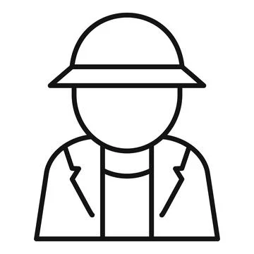 Explorer avatar wearing hat icon イラスト素材