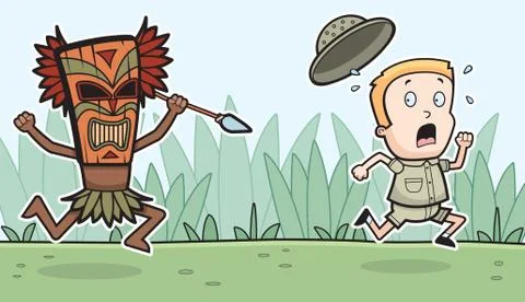 Explorer Chased Stock Illustration