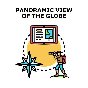 Explorer discovering world map, navigation, and adventure journey Stock-Illustration