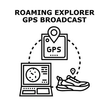 Explorer gps tracking location broadcast concept Иллюстрация