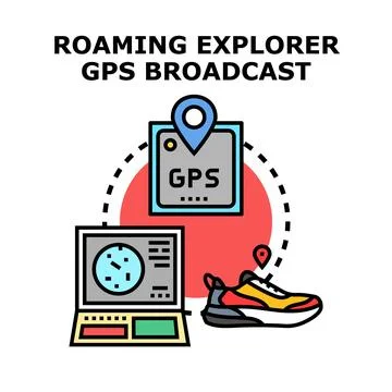 Explorer gps tracking location broadcast concept Stock Illustration