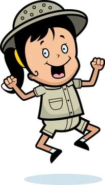 Explorer Jumping 스톡 일러스트