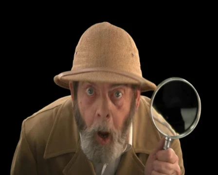 Explorer with Magnifying Glass  Front Stock Footage 754232