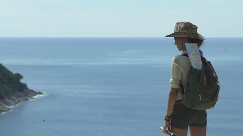 Explorer Observes In Search Of New Lands Video stock 70862952