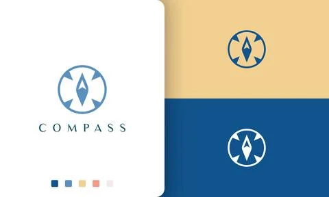 Explorer or adventure logo with a simple and modern compass shape Illustrazione stock