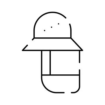 Explorer safari hat protecting head from sun Stock Illustration