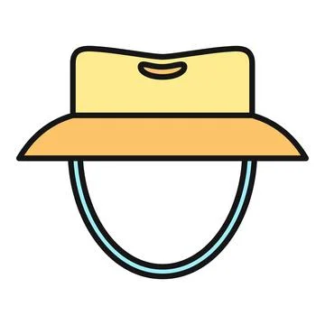 Explorer safari hat protecting from sun icon 스톡 일러스트
