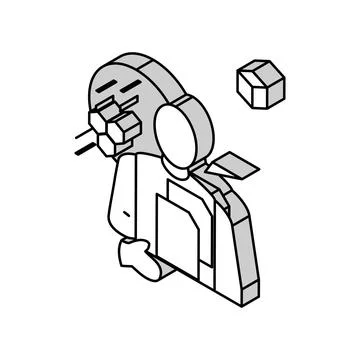 Explorer scientist worker isometric icon vector illustration Illustrazione stock