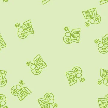 Explorer scientist worker line seamless pattern Illustrazione stock