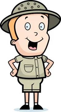 Explorer smiling Stock Illustration