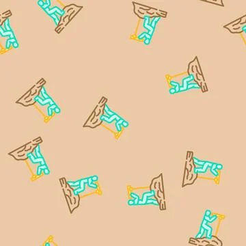 Explorer with telescope geographical vector seamless pattern Illustrazione stock