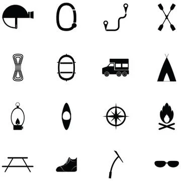 Explorers icon set Stock Illustration