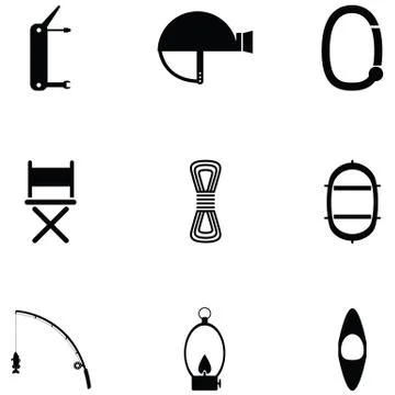 Explorers icon set Stock Illustration