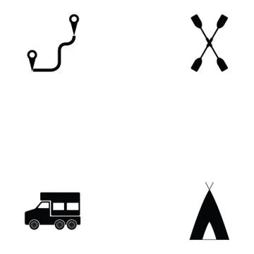 Explorers icon set Stock Illustration