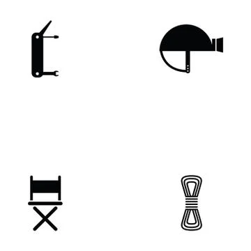 Explorers icon set Stock Illustration