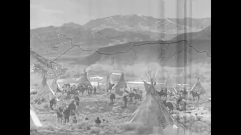 Explorers William Clark, Meriwether Lewis, Toussaint Charbonneau and Native Stock Footage 85768124