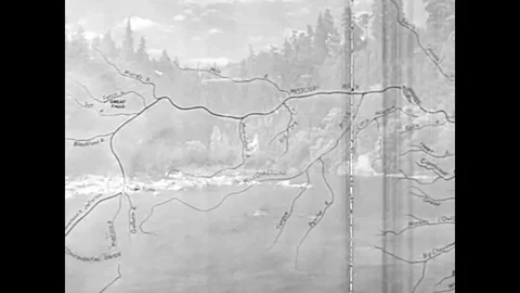 Explorers William Clark, Meriwether Lewis and Native American guide Sacagawea Stock Footage 85768128