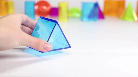 Exploring 3D Geometric Shapes with Hands-On Interaction Stock Footage 311351622
