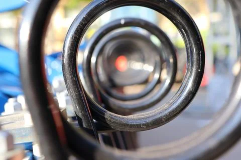 Exploring Abstract Circular Patterns in the Urban Environment and Their Unique Foto stock