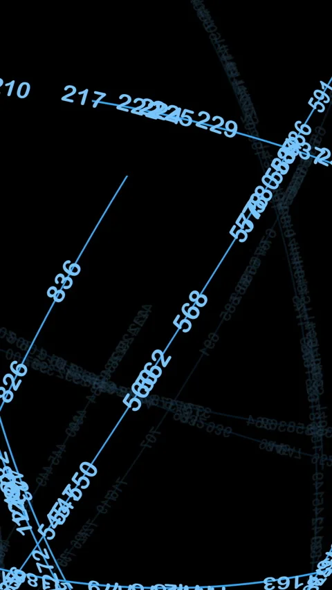 Exploring Abstract Data Flow through the Use of Numbers and Lines in Visual Stock Footage 287877203